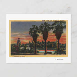 Postal Los Ángeles, CaliforniaSunset en Echo Park