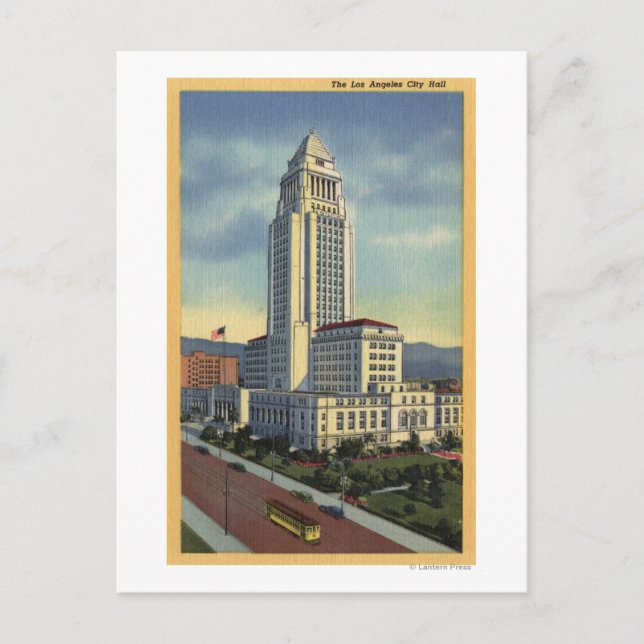 Postal Los Ángeles, CaliforniaUna vista del ayuntamiento (Anverso)