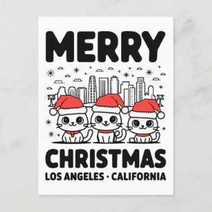 Postal Los Angeles City California Merry Christmas USA
