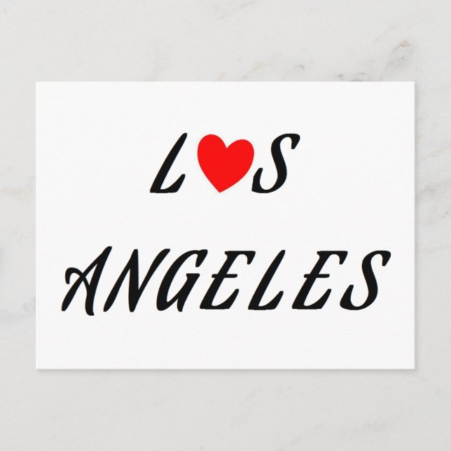 Postal Los Angeles coeur rouge (Anverso)