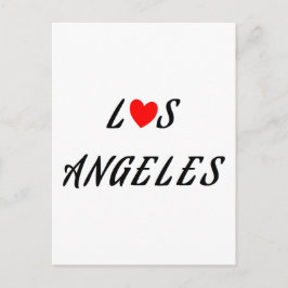 Postal Los Ángeles corazón rojo