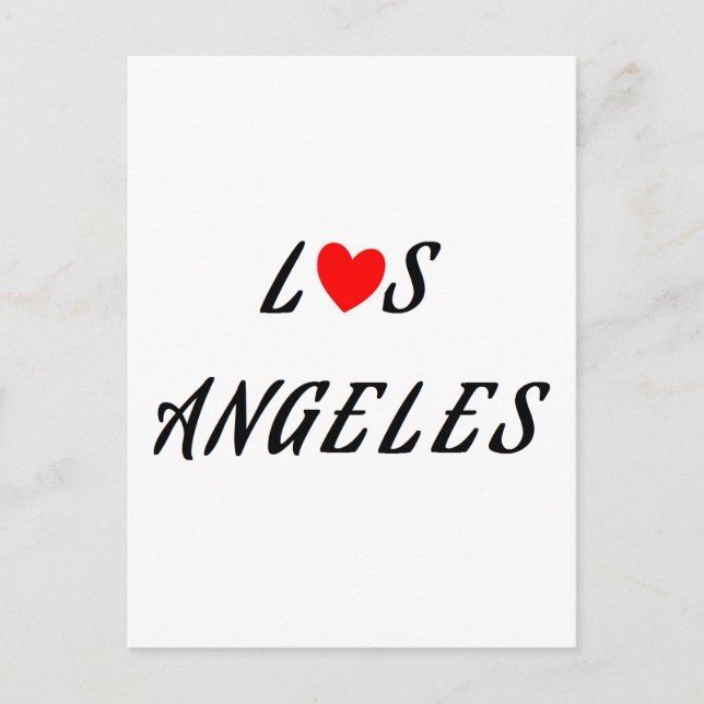 Postal Los Ángeles corazón rojo (Anverso)