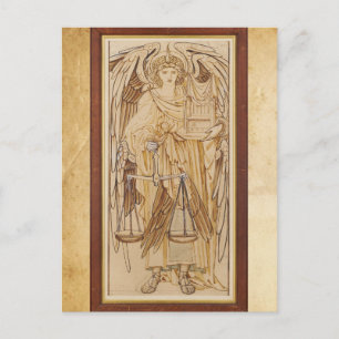 Postal Los ángeles de la Jerarquía Tronos por Burne-Jones