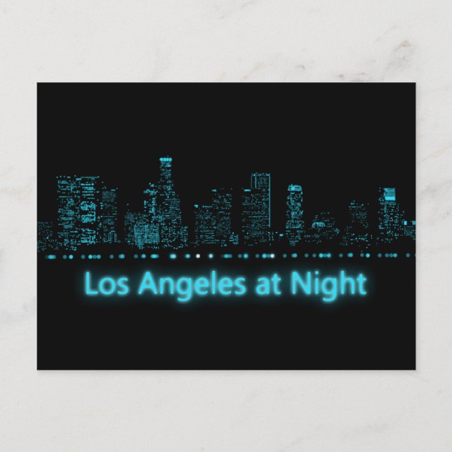 Postal Los Ángeles de noche (Anverso)