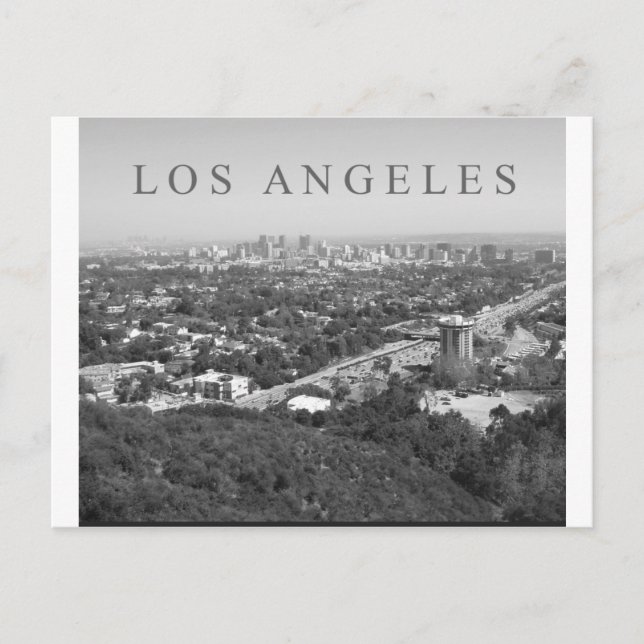 Postal Los Ángeles en blanco y negro (Anverso)