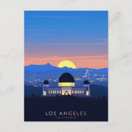 Postal Los Angeles Palm Tree Sunset Graphic