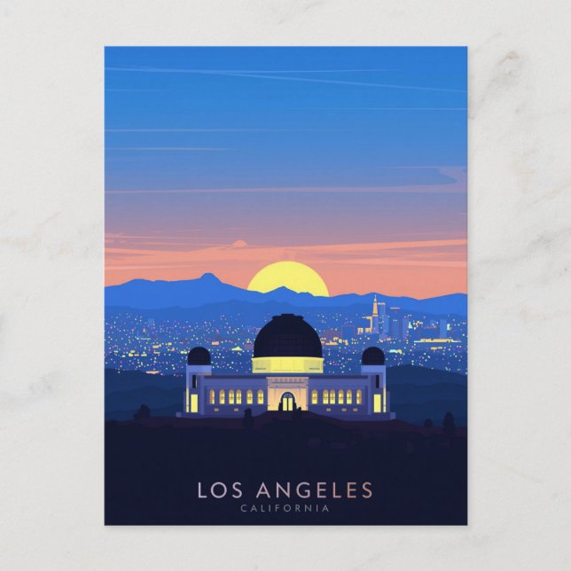 Postal Los Angeles Palm Tree Sunset Graphic (Anverso)