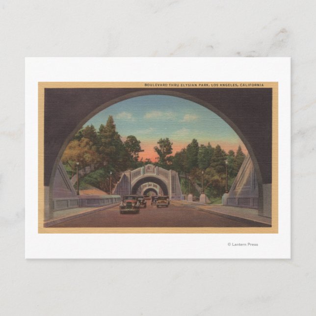 Postal Los Ángeles, vista CATunnel del parque Elysian (Anverso)