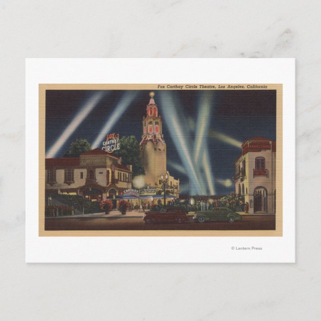 Postal Los Ángeles, vista del teatro Carthay Circle CAFox (Anverso)