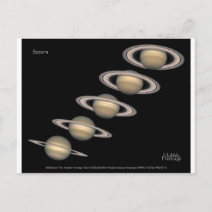 Postal Los anillos de Saturno inclinan los regalos de ast