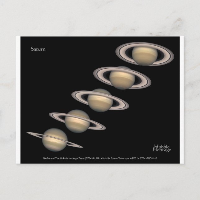 Postal Los anillos de Saturno inclinan los regalos de ast (Anverso)