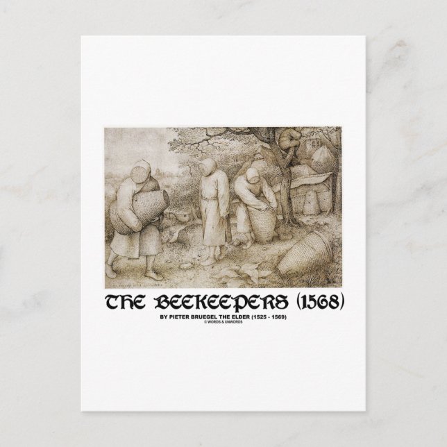 Postal Los apicultores (1568) Pieter Brugel El Viejo (Anverso)