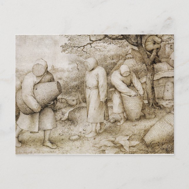Postal Los apicultores de Pieter Bruegel el Viejo (Anverso)