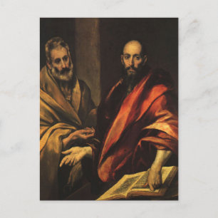 Postal Los apóstoles Pedro y Pablo por El Greco