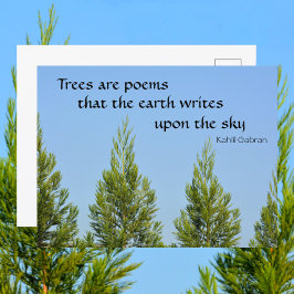 Postal Los árboles son poemas Kahlil Gabran Cita Fotográf