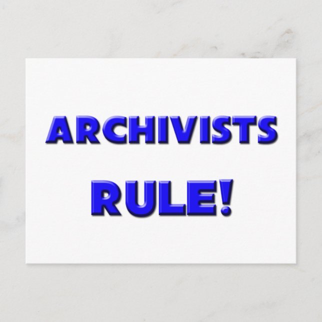 Postal ¡Los archiveros gobiernan! (Anverso)