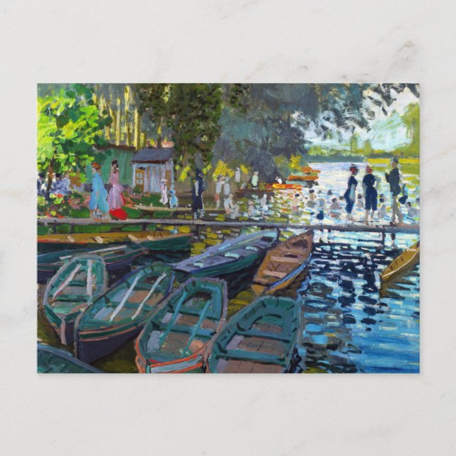 Postal Los bañistas de La Grenouillere Claude Monet (Anverso)