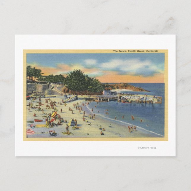 Postal Los bañistas y los bañistas en la playa (Anverso)