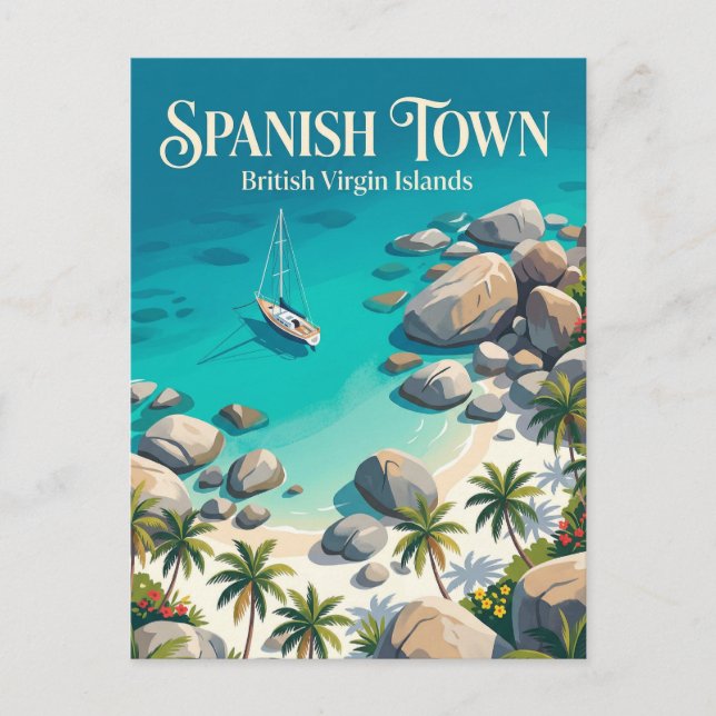 Postal Los Baños Islas Vírgenes Británicas (Anverso)