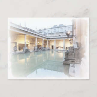 Postal Los baños romanos, el baño