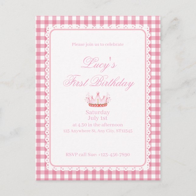 Postal ¡Los bebés son el primer cumpleaños de Coquette! (Anverso)