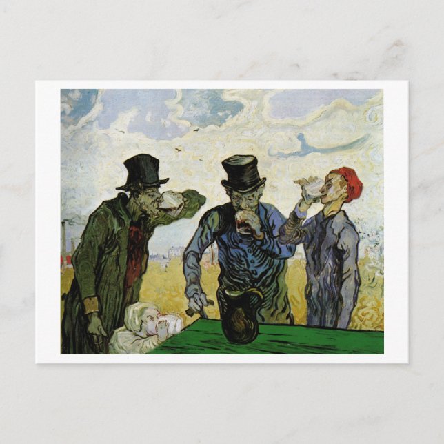 Postal Los Bebidos (F667) Bella Artes Van Gogh (Anverso)