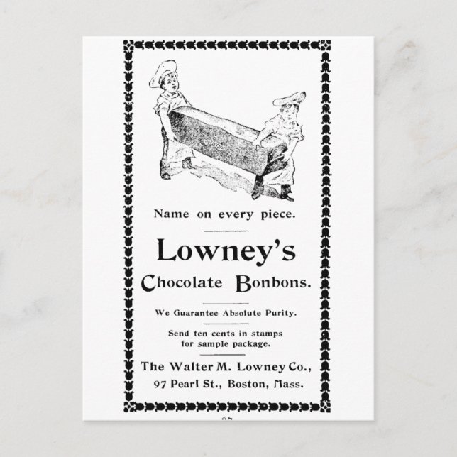 Postal Los bonos de chocolate de Lowney (Anverso)
