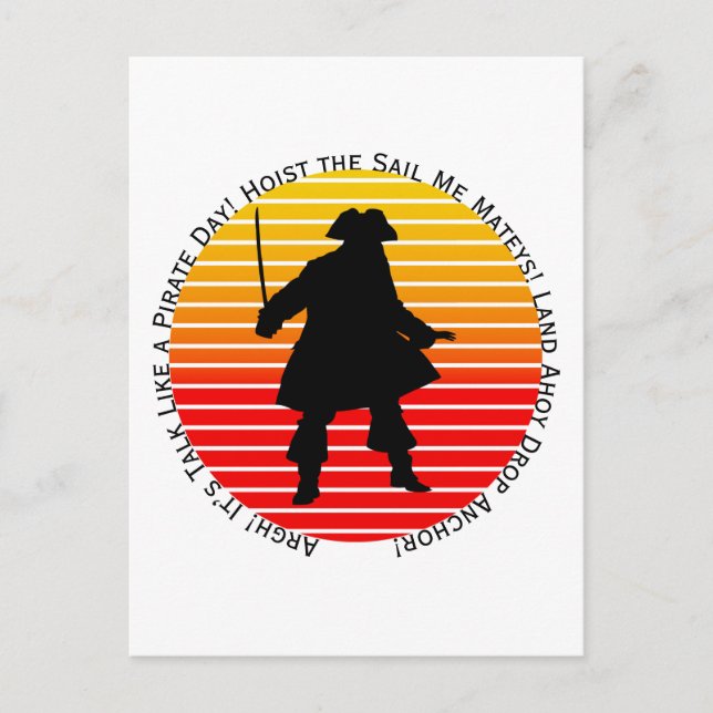 Postal ¡Los bucaneros de Steampunk hablan como un argh de (Anverso)