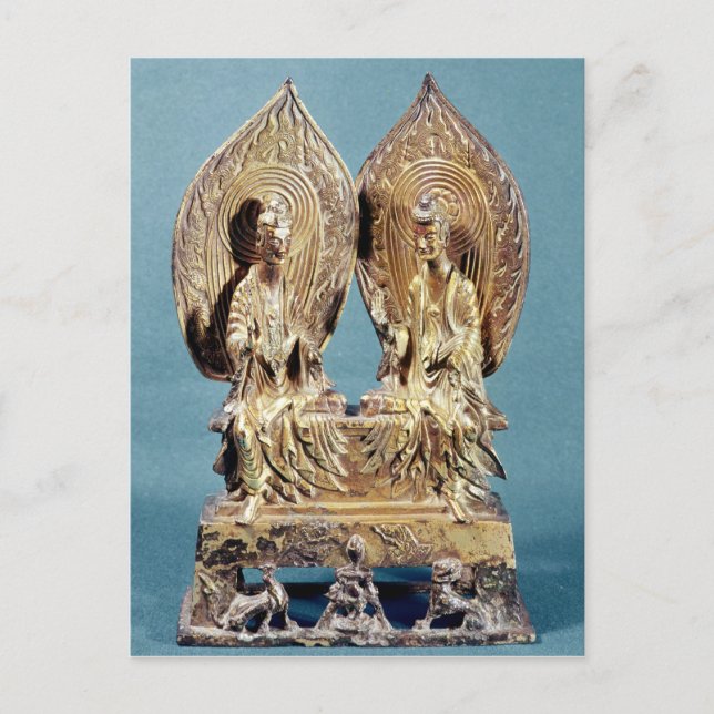 Postal Los Budas Prabhutaratna y Sakyamuni (Anverso)