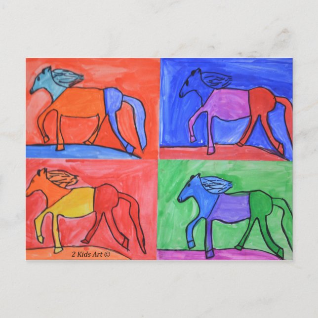 Postal Los caballos de Claire (Anverso)