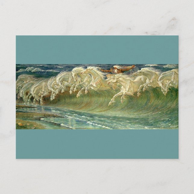 Postal Los caballos de Neptun (Anverso)