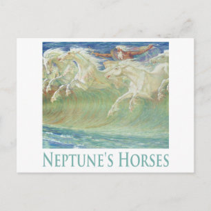 POSTAL LOS CABALLOS DE NEPTUNE VIAJAN POR LAS OLAS