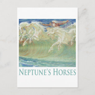 POSTAL LOS CABALLOS DE NEPTUNE VIAJAN POR LAS OLAS