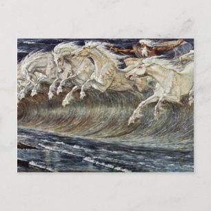 Postal Los caballos de Neptuno por la grúa Gualterio