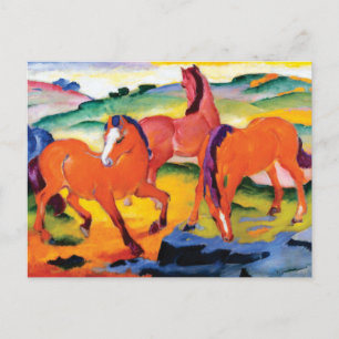 Postal Los caballos rojos de Franz Marc