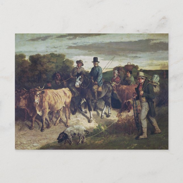 Postal Los campesinos de Flagey regresando de la feria (Anverso)