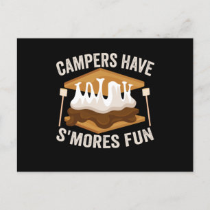 Postal Los campistas tienen diversión con S'mores Amantes