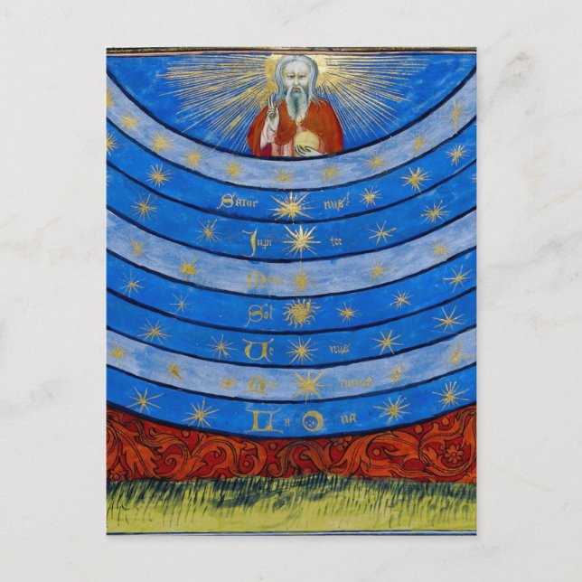 Postal Los campos celestes (Anverso)