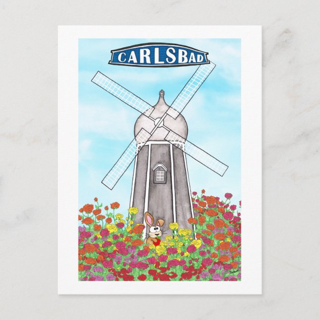 Postal Los Campos de Flores de Carlsbad California (Anverso)