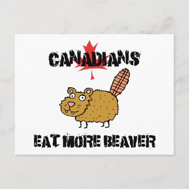 Postal Los canadienses comen más castores (Anverso)