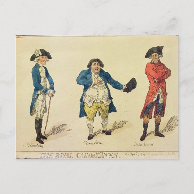 Postal Los candidatos rivales (Anverso)