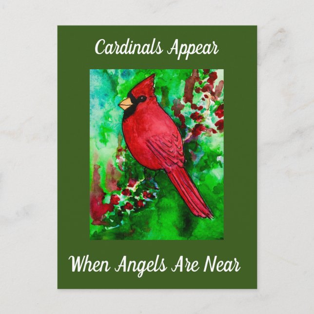 Postal Los Cardenales Aparecen Cuando Los Ángeles Están C (Anverso)