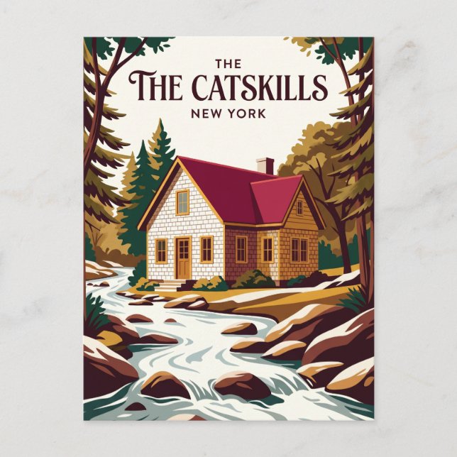 Postal Los Catskills EE. UU. (Anverso)