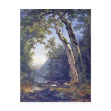 Los catskills, paisaje forestal, óleo sobre lienzo