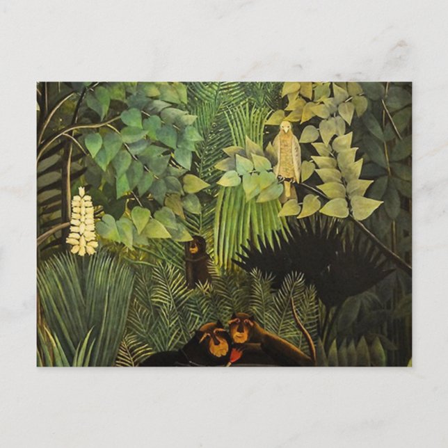 Postal Los Cerezos Jesters De Henri Rousseau (Anverso)