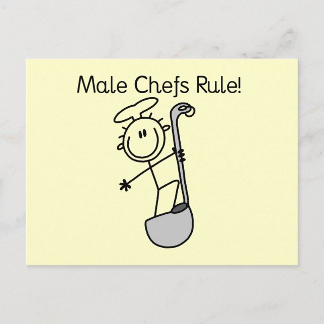 Postal Los chefs hombres mandan (Anverso)
