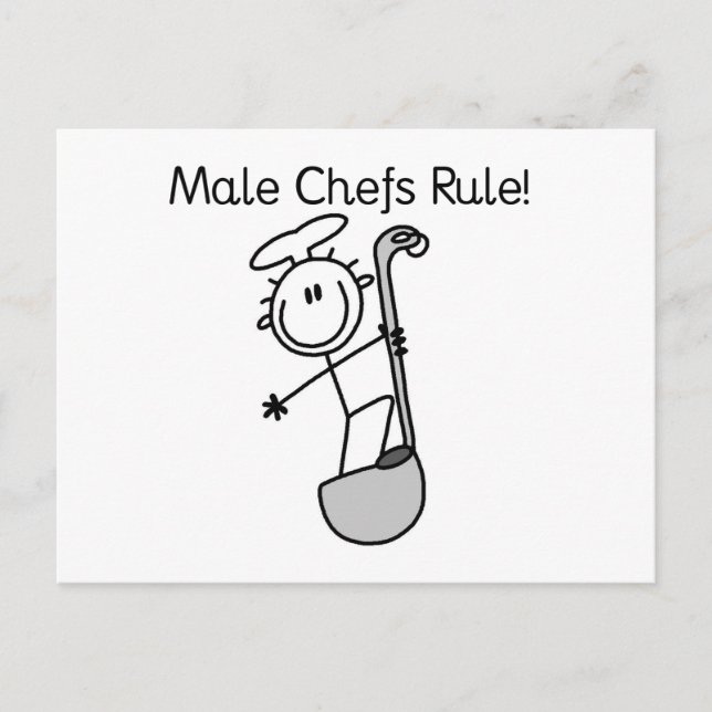 Postal Los chefs hombres mandan (Anverso)
