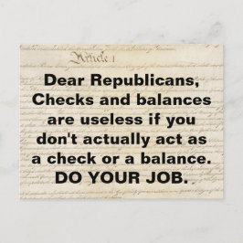 Postal Los cheques y equilibrios republicanos hacen tu tr