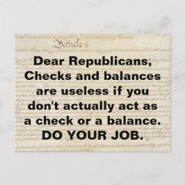 Postal Los cheques y equilibrios republicanos hacen tu tr