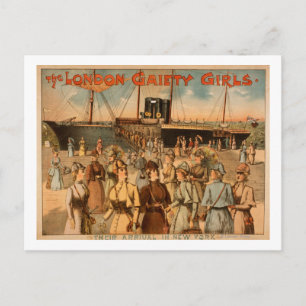 Postal Los Chicas de la Gaiety de Londres "llegan a Nueva